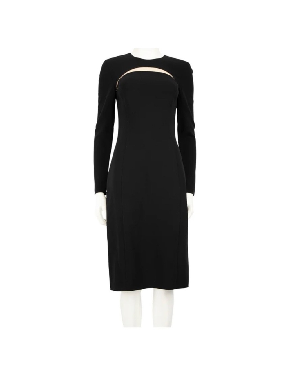 Michael Kors Collection Black Wool Midi Dress Size 8